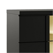 2pc King Bedroom Set- Black- Gold Wood- Nightstand