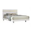 2pc King Bedroom Set- White- Gold Wood- Nightstand