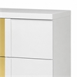 2pc King Bedroom Set- White- Gold Wood- Nightstand