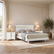3pc King Bedroom Set- White- Gold Wood- 2 Nightstands