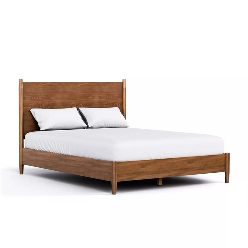 2pc King Bedroom Set- Walnut Brown- Nickel Wood- Nightstand