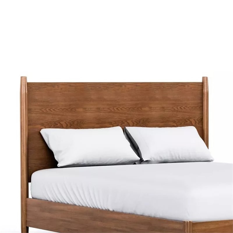 2pc King Bedroom Set- Walnut Brown- Nickel Wood- Nightstand
