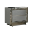 2pc King Bedroom Set- Gray- Silver Wood- Nightstand
