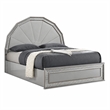 2pc King Bedroom Set- Metallic Gray- Silver Wood- Nightstand