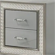 2pc King Bedroom Set- Metallic Gray- Silver Wood- Nightstand