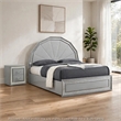 2pc King Bedroom Set- Metallic Gray- Silver Wood- Nightstand