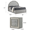 3pc King Bedroom Set- Metallic Gray- Silver Wood- 2 Nightstands