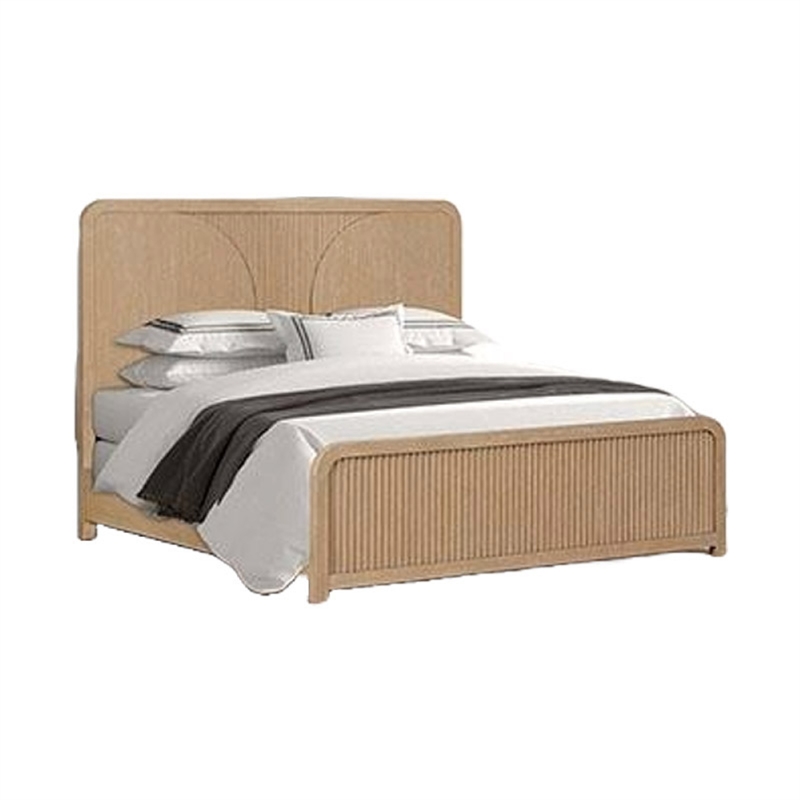 2pc King Bedroom Set- Natural Brown Wood- Nightstand