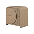 2pc King Bedroom Set- Natural Brown Wood- Nightstand