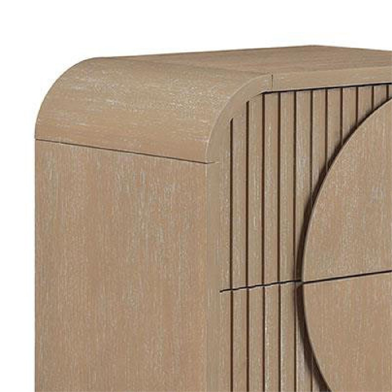 2pc King Bedroom Set- Natural Brown Wood- Nightstand