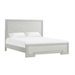 2pc King Bedroom Set- Rustic White- White- Nickel Wood- Nightstand