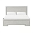 2pc King Bedroom Set- Rustic White- White- Nickel Wood- Nightstand