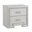 2pc King Bedroom Set- Rustic White- White- Nickel Wood- Nightstand