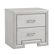 3pc King Bedroom Set- Rustic White- White- Nickel Wood- 2 Nightstands