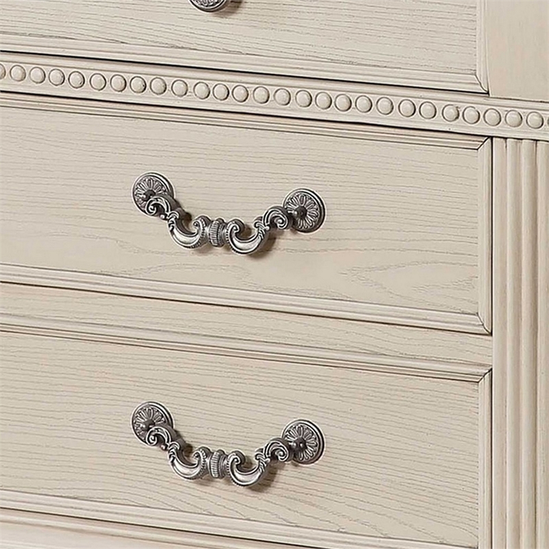 2pc King Bedroom Set- Antique White Wood- Nightstand