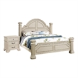 2pc King Bedroom Set- Antique White Wood- Nightstand