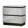 2pc King Bedroom Set- White- Metallic Gray Wood- Nightstand