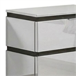 2pc King Bedroom Set- White- Metallic Gray Wood- Nightstand