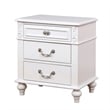 2pc Full Bedroom Set- White Wood- Nightstand