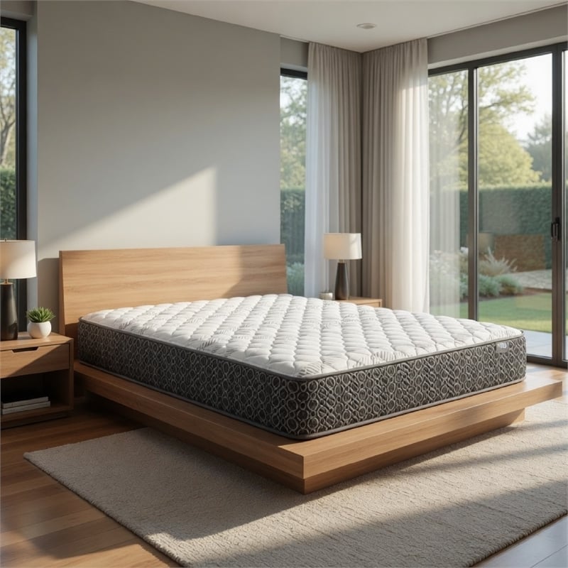 Ayes Hybrid Queen Mattress- Tight Top- Tencel Blend Cover- White 11 Inch