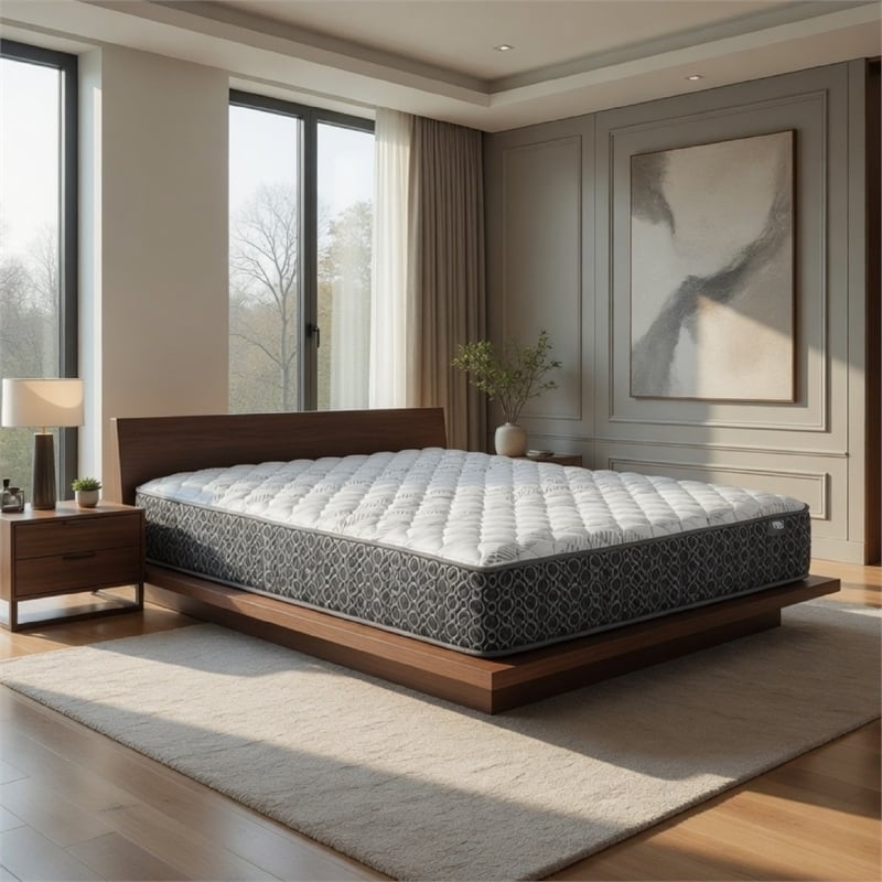 Ayes Hybrid Queen Mattress- Tight Top- Tencel Blend Cover- White 11 Inch