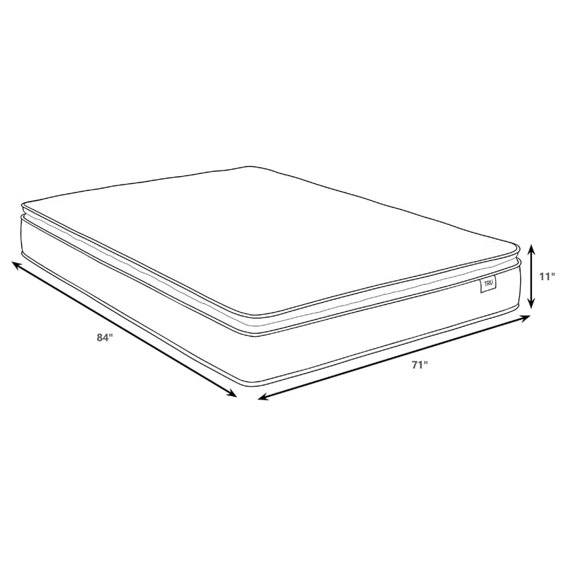 Ayes Hybrid California King Mattress- Pillow Top- Tencel- White 11 Inch