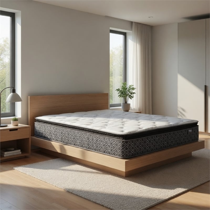 Ayes Hybrid California King Mattress- Pillow Top- Tencel- White 11 Inch