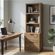 Park Bookcase with 3 Open Shelves- 2 Drawers- 61 Inch Natural Brown