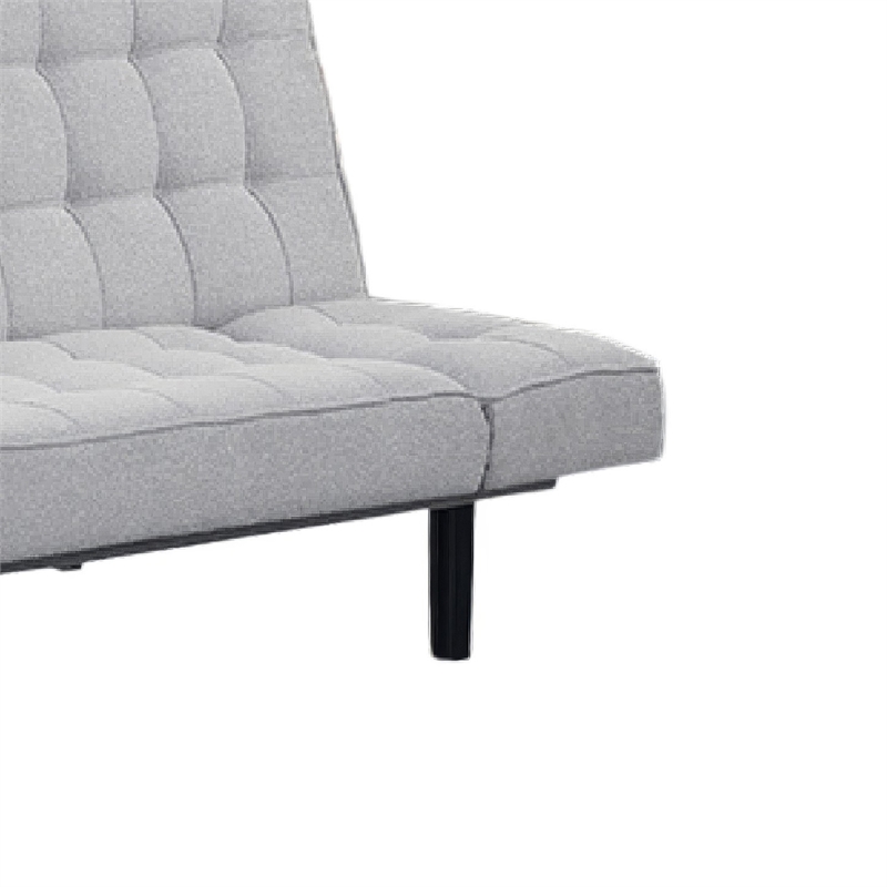 Convertible Futon Sofa Bed- Biscuit Tufted Cushions- Gray 81 Inch