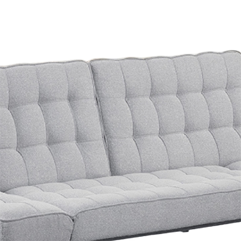 Convertible Futon Sofa Bed- Biscuit Tufted Cushions- Gray 81 Inch