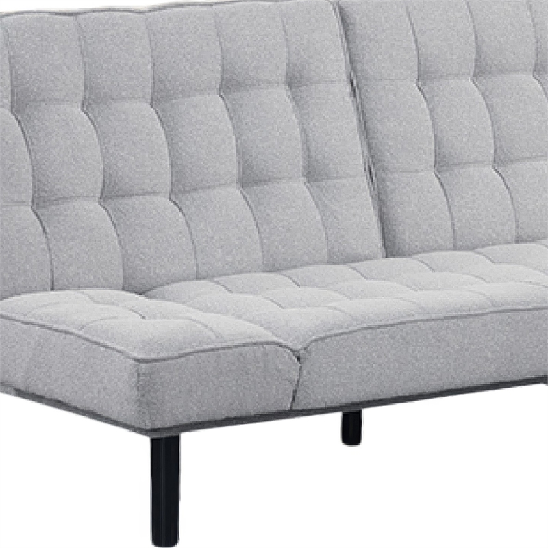 Convertible Futon Sofa Bed- Biscuit Tufted Cushions- Gray 81 Inch