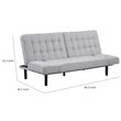 Convertible Futon Sofa Bed- Biscuit Tufted Cushions- Gray 81 Inch