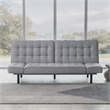 Convertible Futon Sofa Bed- Biscuit Tufted Cushions- Gray 81 Inch