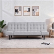 Convertible Futon Sofa Bed- Biscuit Tufted Cushions- Gray 81 Inch