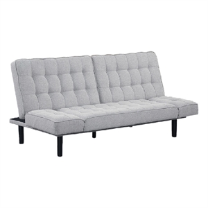Convertible Futon Sofa Bed- Biscuit Tufted Cushions- Gray 81 Inch
