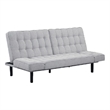 Convertible Futon Sofa Bed- Biscuit Tufted Cushions- Gray 81 Inch