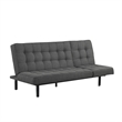 Convertible Futon Sofa Bed- Biscuit Tufted Cushions- Dark Gray 81 Inch