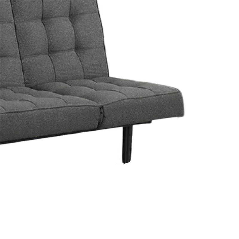 Convertible Futon Sofa Bed- Biscuit Tufted Cushions- Dark Gray 81 Inch