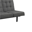 Convertible Futon Sofa Bed- Biscuit Tufted Cushions- Dark Gray 81 Inch