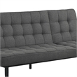 Convertible Futon Sofa Bed- Biscuit Tufted Cushions- Dark Gray 81 Inch