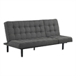 Convertible Futon Sofa Bed- Biscuit Tufted Cushions- Dark Gray 81 Inch