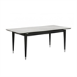 Maddy Dining Table- Sintered Stone Top- Legs w Chrome Caps- Black 71 Inch