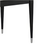 Maddy Dining Table- Sintered Stone Top- Legs w Chrome Caps- Black 71 Inch