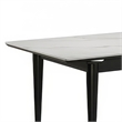 Maddy Dining Table- Sintered Stone Top- Legs w Chrome Caps- Black 71 Inch