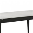 Maddy Dining Table- Sintered Stone Top- Legs w Chrome Caps- Black 71 Inch