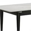 Maddy Dining Table- Sintered Stone Top- Legs w Chrome Caps- Black 71 Inch