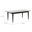 Maddy Dining Table- Sintered Stone Top- Legs w Chrome Caps- Black 71 Inch