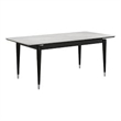 Maddy Dining Table- Sintered Stone Top- Legs w Chrome Caps- Black 71 Inch
