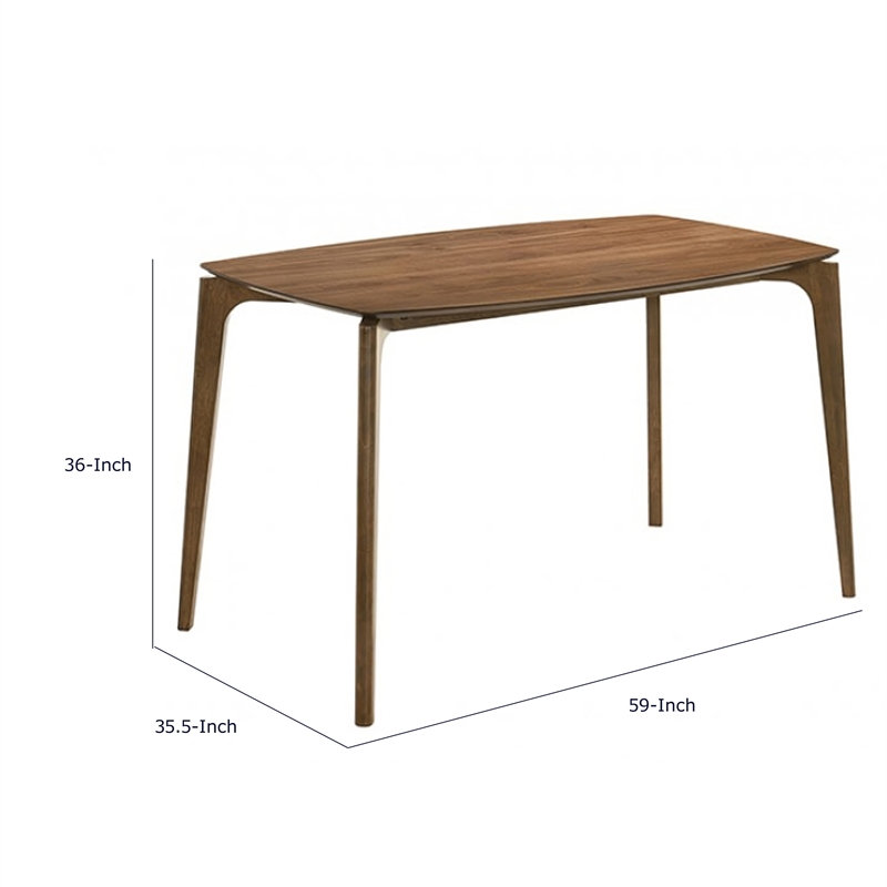 Ebik Couter Height Table- Rectangular- Angled Legs- Walnut Brown 59 Inch