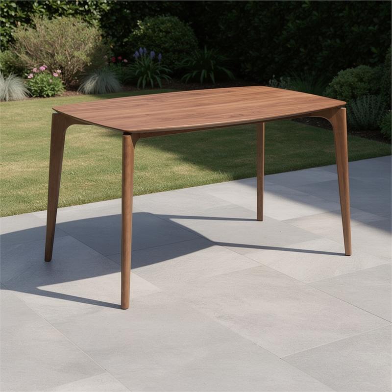 Ebik Couter Height Table- Rectangular- Angled Legs- Walnut Brown 59 Inch